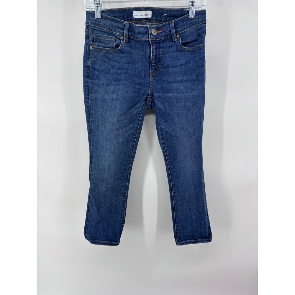 LOFT Women's Dark Wash Denim Crop Jeans Size 27, Cropped, Casual, Everyday 27x22
